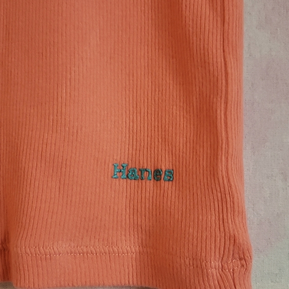 Hanes brand basic tank or undershirt.  Kids size XL, women's size S. Coral. - Picture 4 of 4